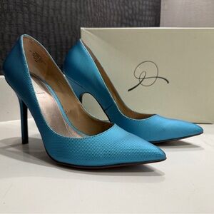 RACHEL Rachel Roy Blue Textured Heels